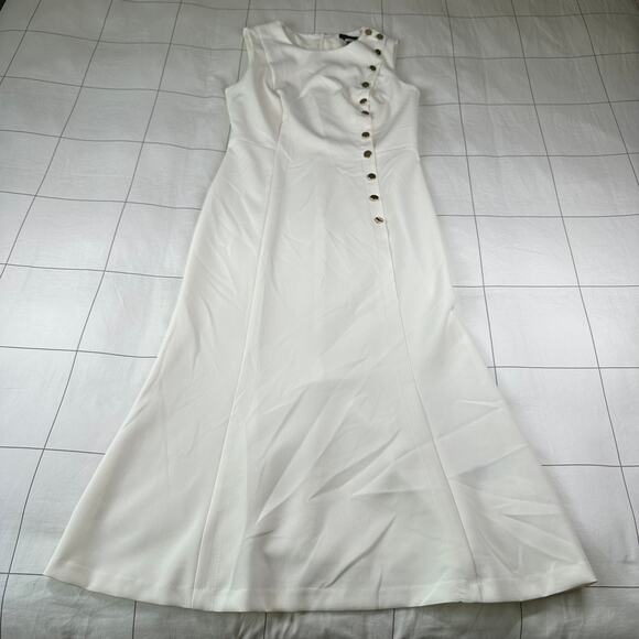 Banana Republic Dress Womens 6 White Cream Sleeveless Sheath Button Down Classic - Picture 3 of 10